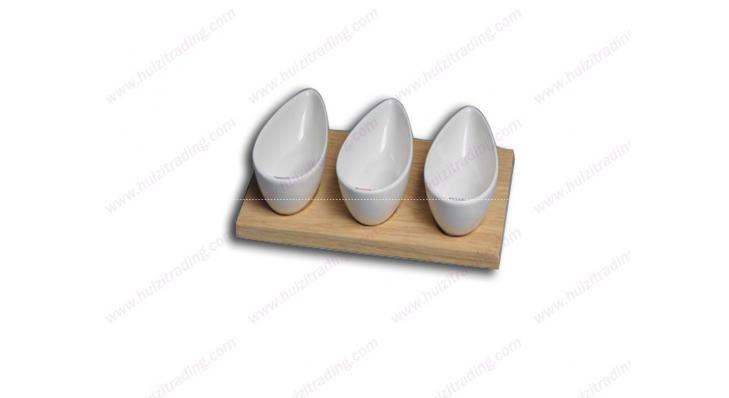 Porcelain chip and dip set