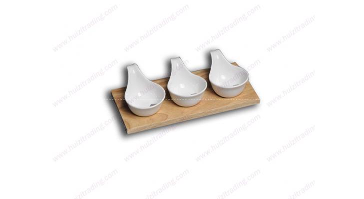 Porcelain chip and dip set