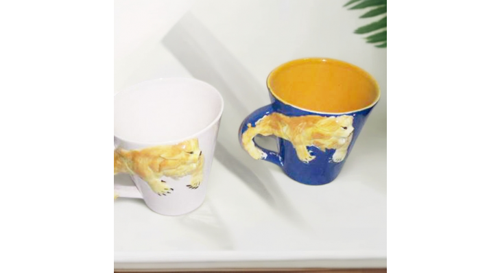 Ceramic Mug with 3 D Lion